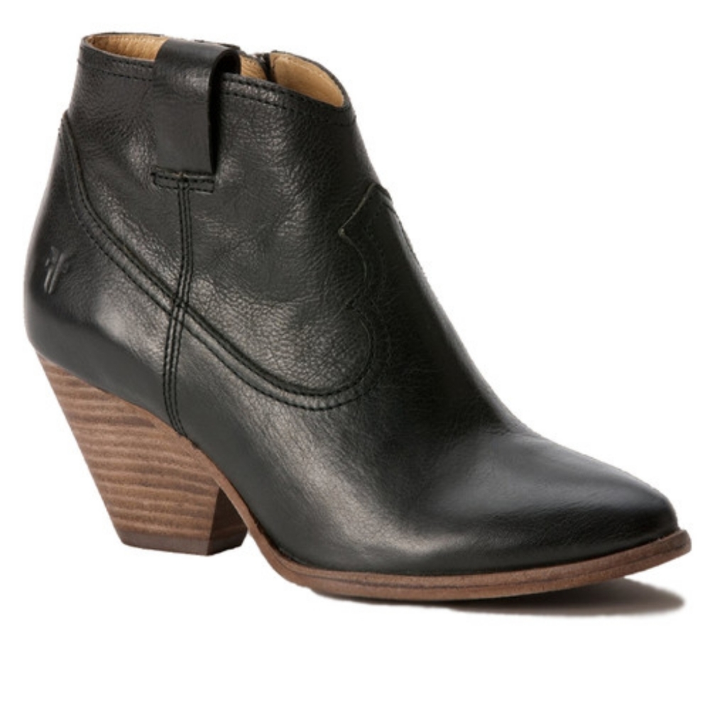 FRYE Reina black western ankle boot, size 8.5